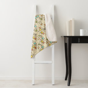 Retro-Mid-Century-Sherpa-Wurfdecke Sherpadecke