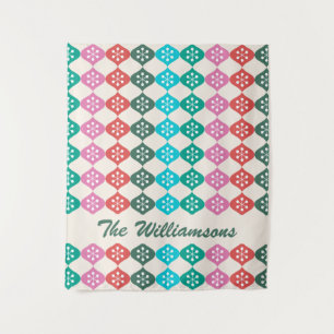 Retro Mid Mod Atomic Pattern farbenfroh Personalis Wandteppich