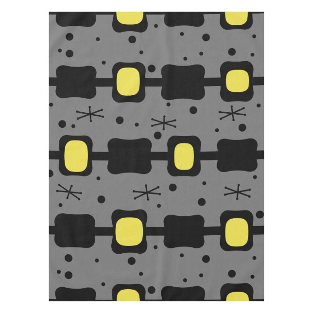 Retro Mid Mod Columns Box Gelb Tischdecke (Vorderseite)