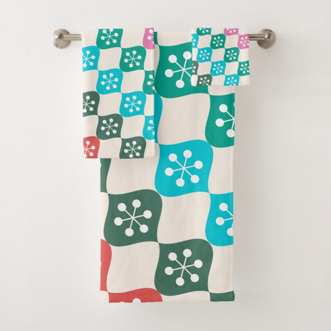 Retro Mid Mod Motif atomique Coloré Noël (En situation)