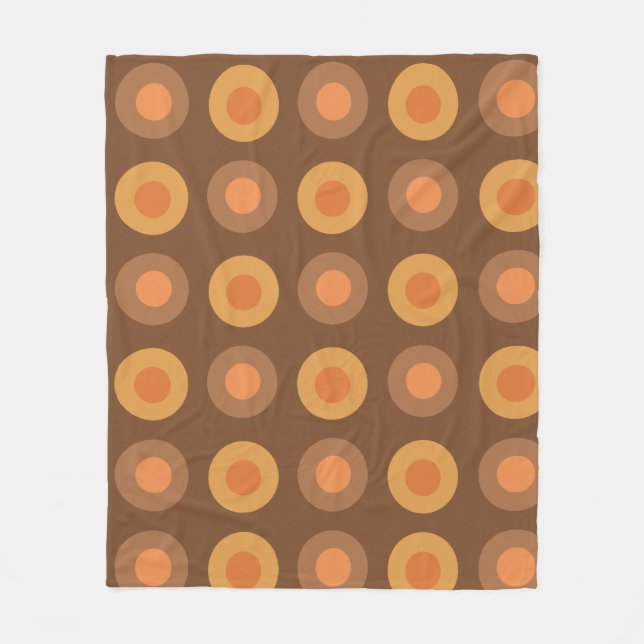 Retro MidCentury Dots Burnt Orange Fleecedecke (Vorderseite)