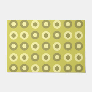 Retro MidCentury Dots Chartreuse Fußmatte