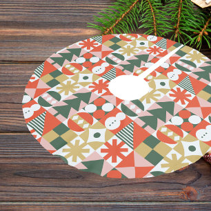 Retro Midjahrhundert Moderne skandinavische Weihna Polyester Weihnachtsbaumdecke
