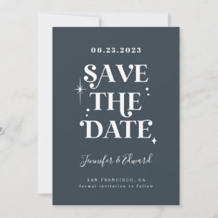 Retro Midnight Blue Enregistrer la carte Date
