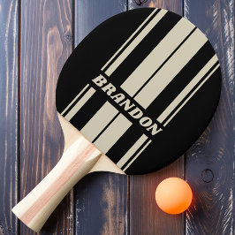 Retro Midnight Board Streifen mit Namen Tischtennis Schläger