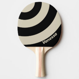 Retro Midnight Drei-Kreis-Streifen mit Namen Tischtennis Schläger