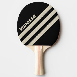 Retro Midnight Dreieckiger Streifen mit Namen Tischtennis Schläger