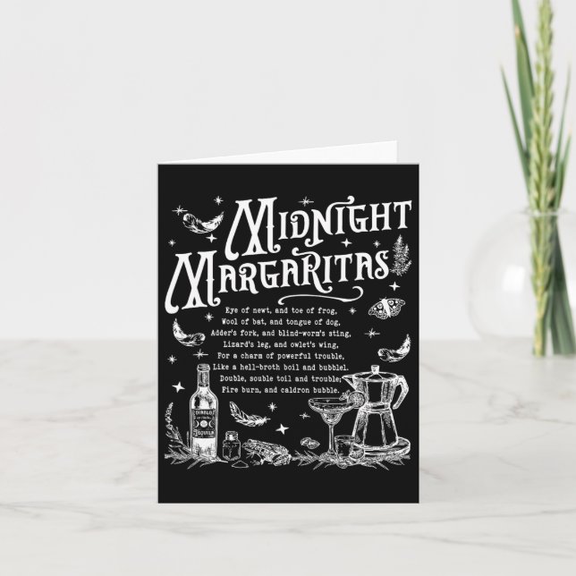 Retro Midnight Margaritas Funny Halloween Magisch Karte (Vorderseite)