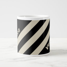 Retro Midnight Three Stripes with Name Jumbo-Tasse