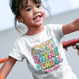 Rétro mignon retour à l'école premier jour t-shirt