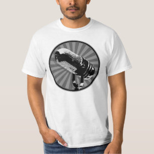 Retro Mikrofon-Grafik T-Shirt