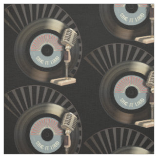 Retro Mikrofon-und des Vinyl45 Aufzeichnung Stoff
