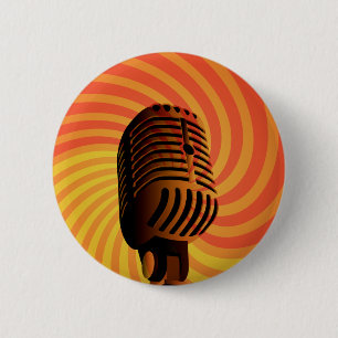 Retro Mikrofongewohnheitsknopf Button