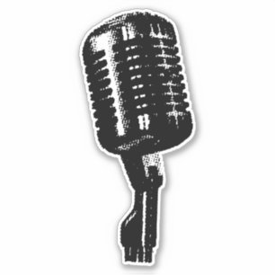 Retro-Mikrofonröhren - Sticker-Magie Aufkleber