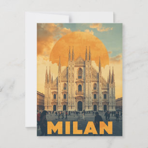 Retro Milan Kathedrale Postkarte