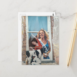 Retro-Milchprinzessin-Collage  Postkarte