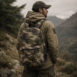 Retro-Militär-Tarnmuster Bedruckter Rucksack