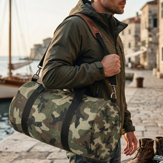 Retro-Militär-Tarnmuster Duffle Bag