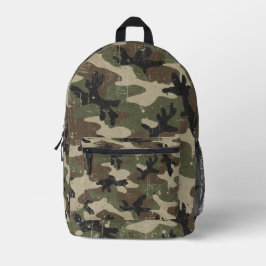 Retro Military Camouflage Pattern Bedruckter Rucksack