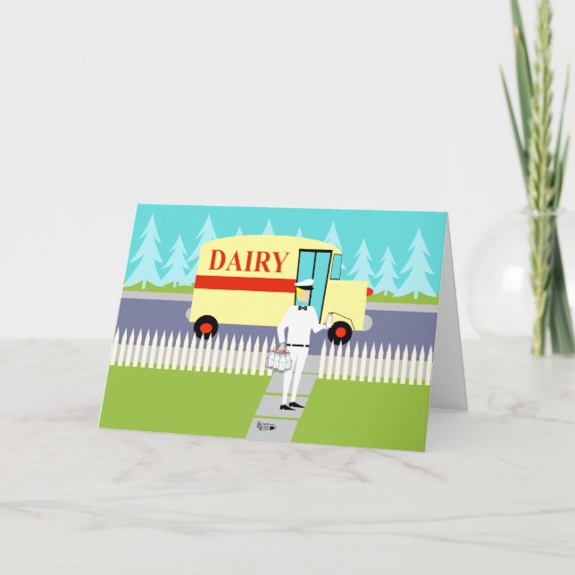 Retro Milkman Vatertag Card Karte (Vorderseite)