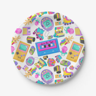Retro Millennium Themed Party Mix Tape - Name hinz Pappteller