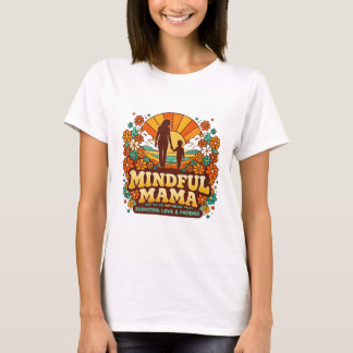 Retro Mindful Mama Sonnenuntergang T-Shirt