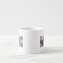 Retro "Mini" Checkered Blume Kid Tasse