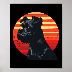 Retro Miniature Schnauzer Dog Liebhaber weihnachtl Poster