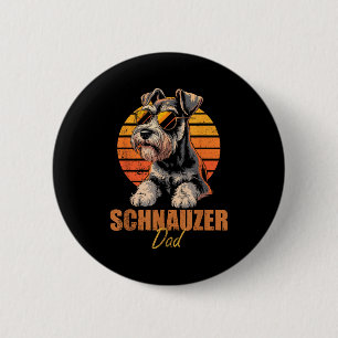 Retro Miniature Schnauzer Papa Lustiger Vintage Hu Button