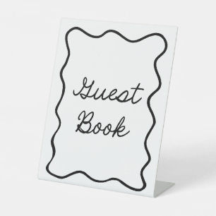 Retro Minimal Guest Book Sign Sockelschild