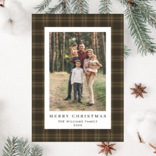 Retro Minimale Weihnachten Kariertes FOTO Magnetka Magnetkarte