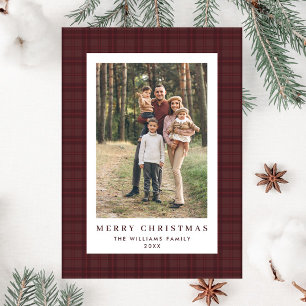 Retro Minimale Weihnachten Kariertes FOTO Magnetka Magnetkarte