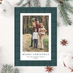 Retro Minimale Weihnachten Kariertes FOTO Magnetka Magnetkarte