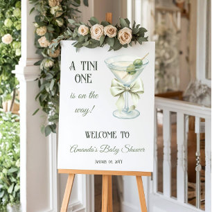 Retro-Minimalist A Tini One Martini-Baby-Shower-Ei Poster