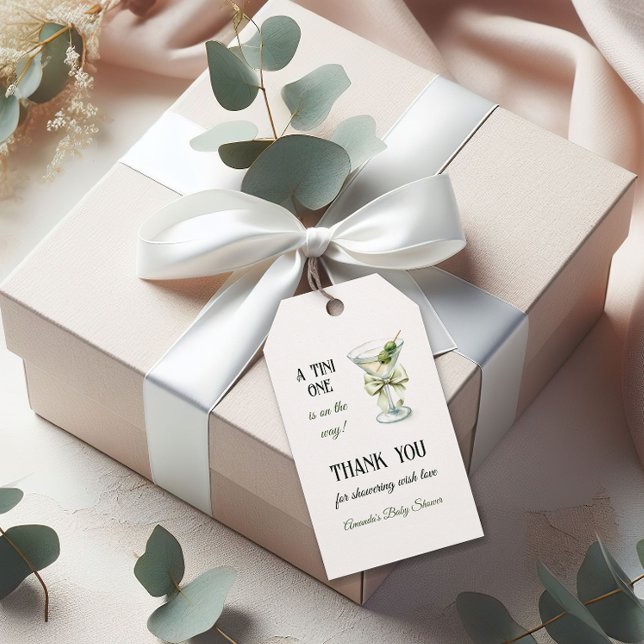 Retro Minimalist A Tini One Martini Baby Shower Geschenkanhänger (Von Creator hochgeladen)