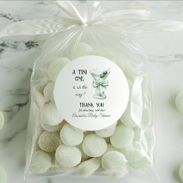 Retro Minimalist A Tini One Martini Baby Shower Runder Aufkleber