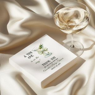 Retro-Minimalist A Tini One Martini-Baby-Shower Serviette