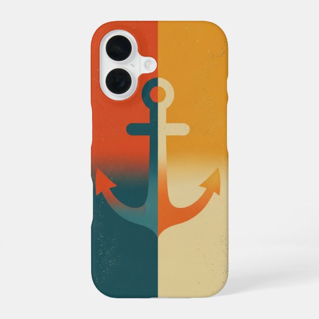 Retro-Minimalist-Anker iPhone 16 Hülle (Rückseite)