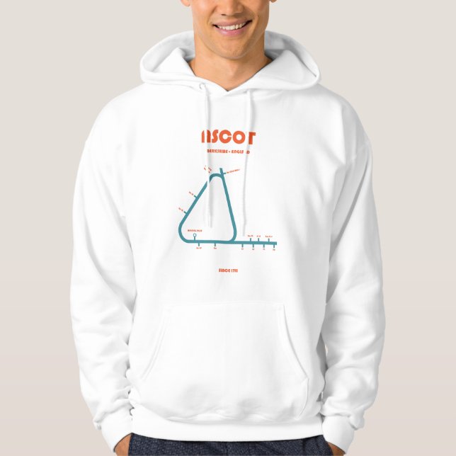 Retro Minimalist Ascot Racecourse Line Art Print Hoodie (Vorderseite)