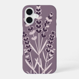 Retro-Minimalist Lavendelstiele iPhone 16 Hülle