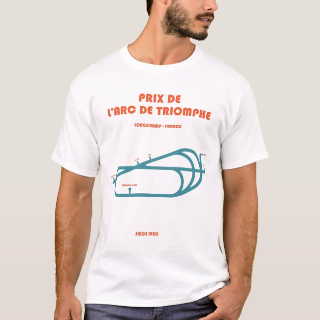 Retro Minimalist Prix L'Arc De Triomphe Print T-Shirt (Vorderseite)
