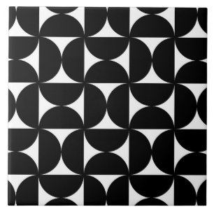 Retro Minimalist Style Black Geometric Bauhaus Fliese