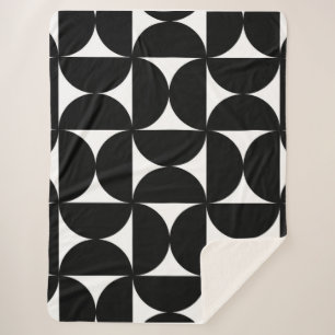 Retro Minimalist Style Black Geometric Bauhaus Sherpadecke