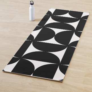 Retro Minimalist Style Black Geometric Bauhaus Yogamatte