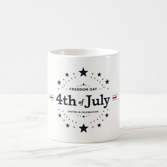 Retro Minimalistisch 4. Juli Tasse - Weiches Patri (Mittel)