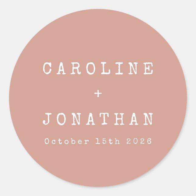 Retro Minimalistisch Dusty Rose Schreibmaschine Ho Runder Aufkleber (Vorderseite)