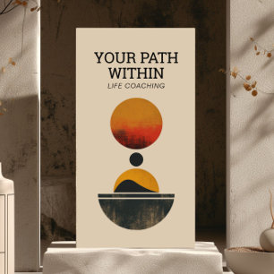 Retro Minimalistisch Eclipse Serenity Life Coach,  Visitenkarte