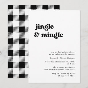 Retro Minimalistisch Jingle und Mingle Weihnachts- Einladung