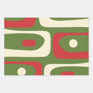 Retro Minimalistisch Mitte des Jahrhunderts Weihna Geschenkpapier Set
