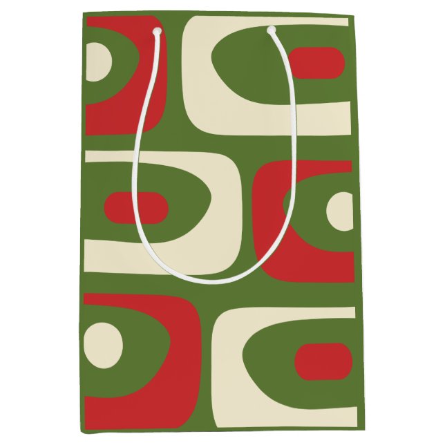 Retro Minimalistisch Mitte des Jahrhunderts Weihna Mittlere Geschenktüte (Vorderseite)